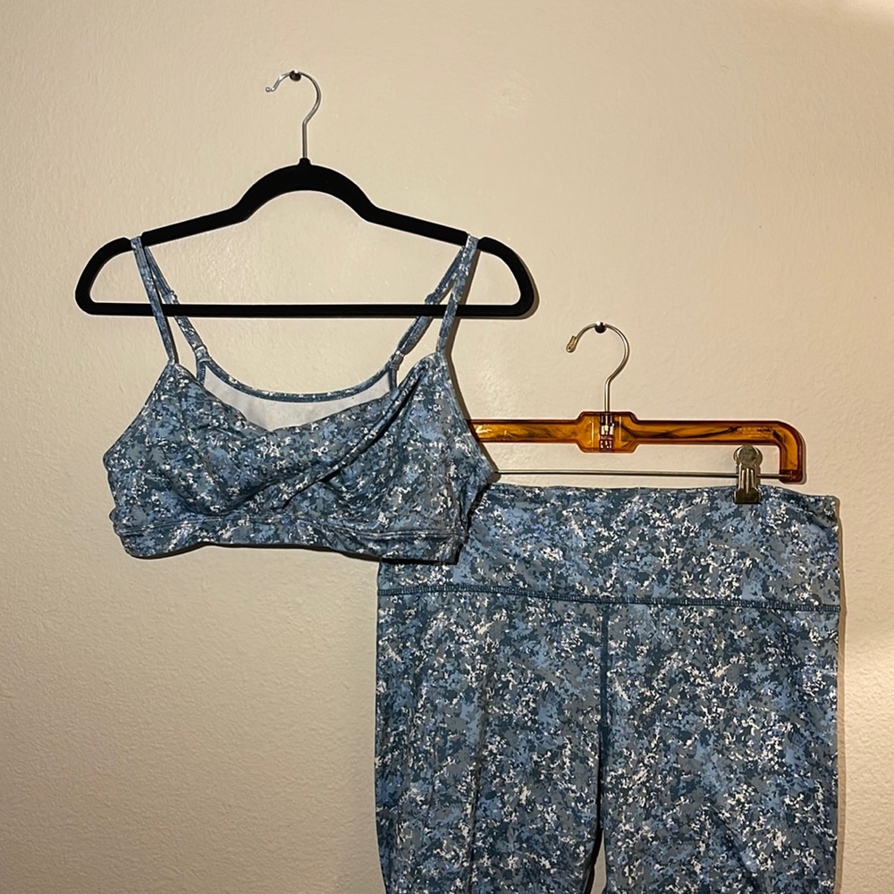 JoyLab Blue Marbled Legging Set